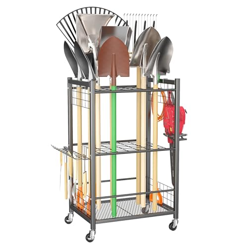 Garden Tool Stand with Wheels