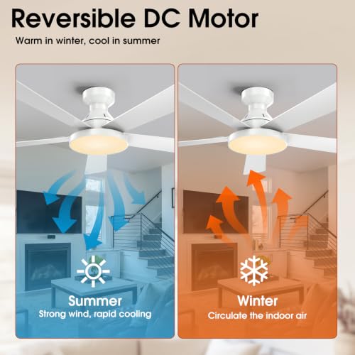 Ceiling Fans with Lights (White / 52 inch)