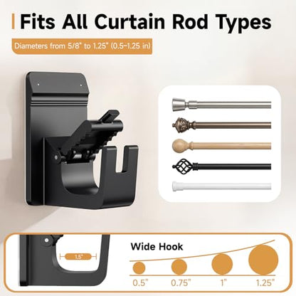 Universal Heavy Duty Curtain Rod Brackets