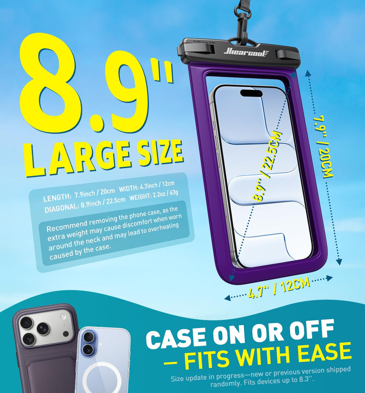Waterproof Phone Pouch (2-Pack Blue & Purple)