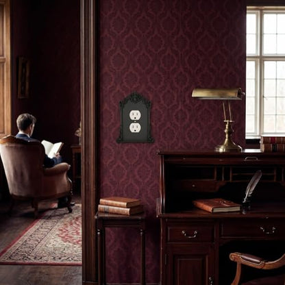 2 Pcs Black Gothic Outlet Cover