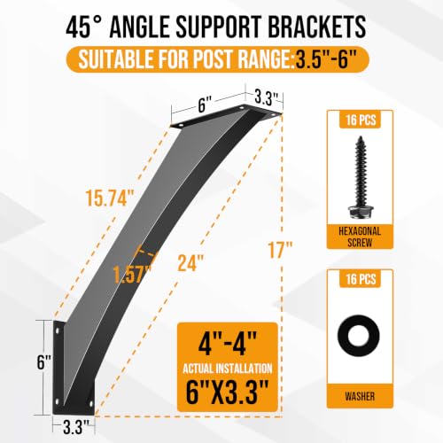 45 Arc Degree Angle Support Brackets