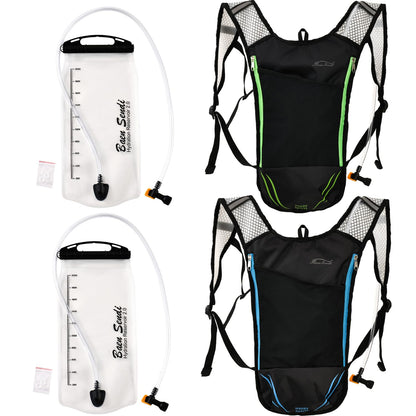 2 Pack Hydration Pack with 2L Backpack Water Bladder (Blue+Green (2 Pack))