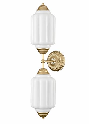 Vintage Milk Glass Gold Wall Sconce with Brass Finish