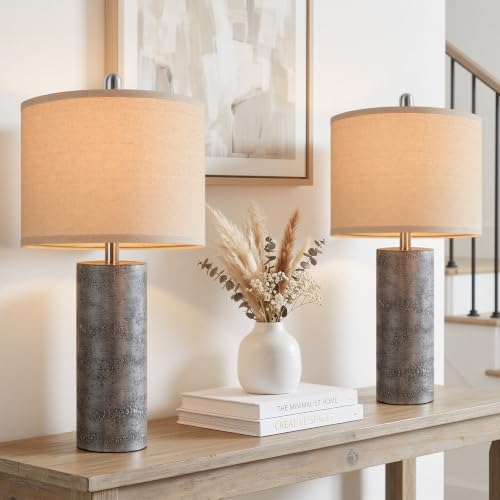 26'' Resin Table Lamps with Stone Look