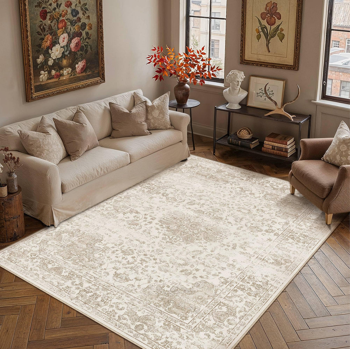 Light Brown 6x9 Area Rug Washable for Living Room (Y| Light Brown / 6' x 9' (Rectangular))