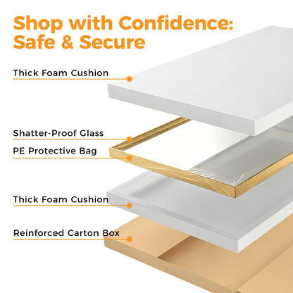 Bathroom Mirrors for Over Sink (Gold-rec Groove / 22"L x 30"W)