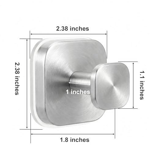 Suction Cup Hooks for Shower (Brushed Nickel / 4 Pack)