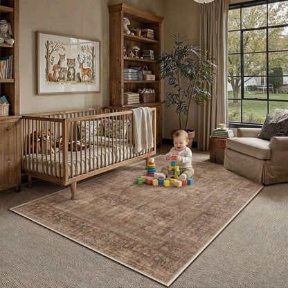 Classic Brown 3x5 Neutral Area Rugs for Living Room (Classic Brown / 3' x 5' (Rectangular))