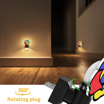 Night Lights Plug into Wall (Colorful Gothic Rose / 1 Pack)
