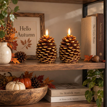 Flameless Pinecone Candles (Brown)