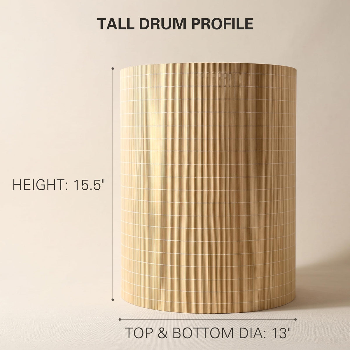Bamboo Lamp Shades 2 Pack (Natural Bamboo - Large Tall Drum)