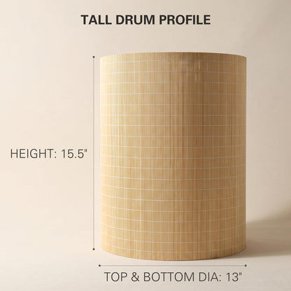 Bamboo Lamp Shades 2 Pack (Natural Bamboo - Large Tall Drum)