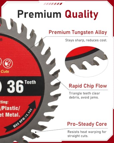 Circular Saw Blade Set Tungsten Carbide Tipped Fast Clean Cutting Blades
