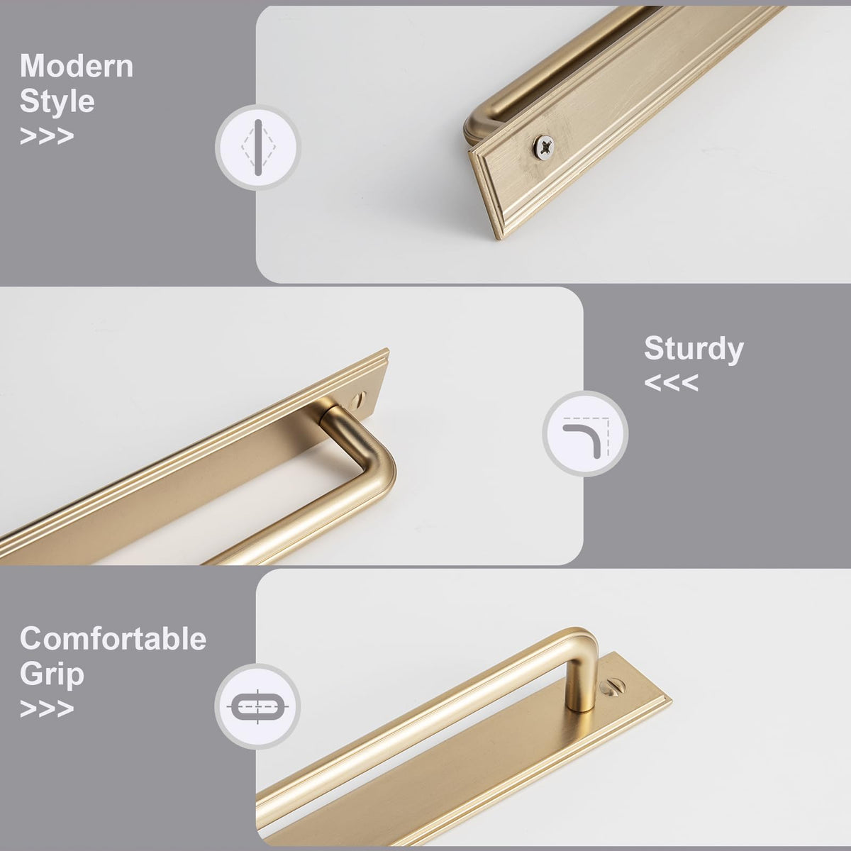2 Pack Champagne Bronze 5" HoleCenter Cabinet Pull with Backplate (5 '' Hole Centers / Plaquette / Champagne Bronze)