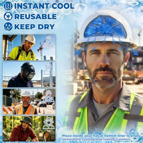 Hard Hat Cooling Ice Pack Insert for Heat Stress Relief