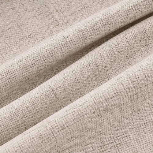 100% Blackout Linen Curtains 2 Panels Set for Bedroom Solid Luxury Decor Thermal Insulation Room Darkening Back Tab Rod Pocket Drapes for Living Room Nursery