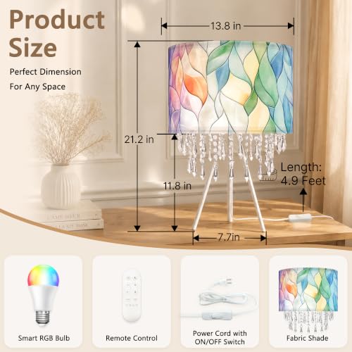Smart Tripod Table Lamp with Acrylic Droplets