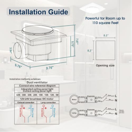 Bathroom Exhaust Fan with Light with 3000K