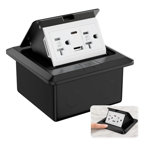 Pop Up Floor Outlet Floor Kit with 4.8A USB A & Type C Charge