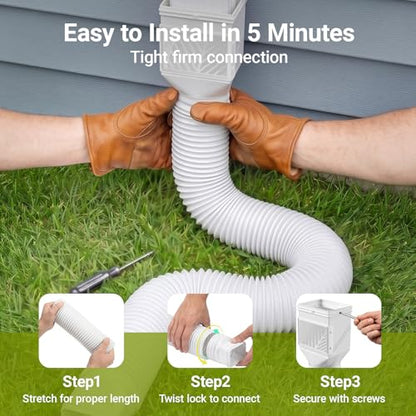2 Pack Rain Gutter Downspout Extension with Cleanout Window
