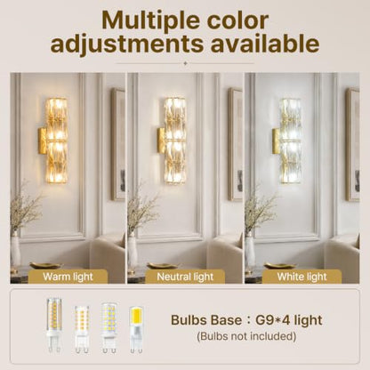 Gold Crystal Luxury Wall Sconces Mid