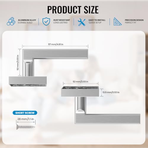 4 Pack Dummy Door Handles (Satin Nickel)