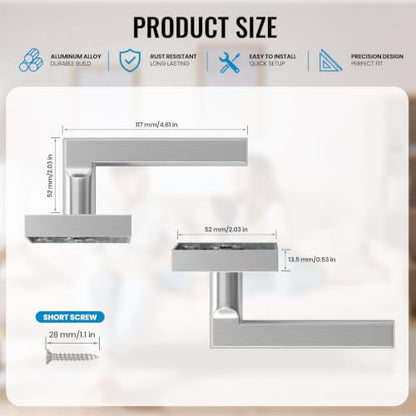 4 Pack Dummy Door Handles (Satin Nickel)