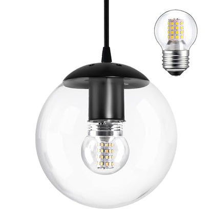 6" Modern Globe Pendant Light Mid