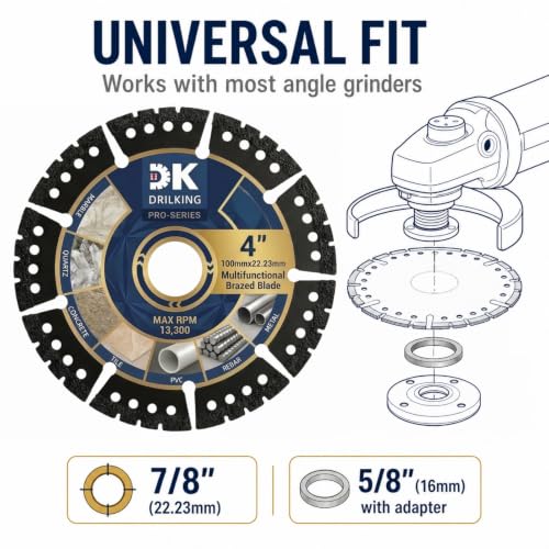4-1/2 inch Diamond Multi-Purpose Saw Blades for Angle Grinder Discs for Cutting Marble Quartz Stone Tile Metal Plastic Concrete Granite (3, 115mm)