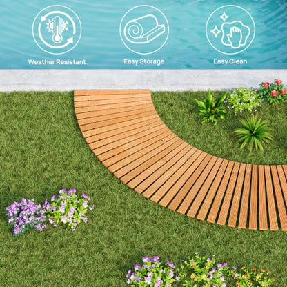 25" W Oversize Wooden Garden Parhway Walkway Outdoor Roll Out Decorative Garden Walkway Non