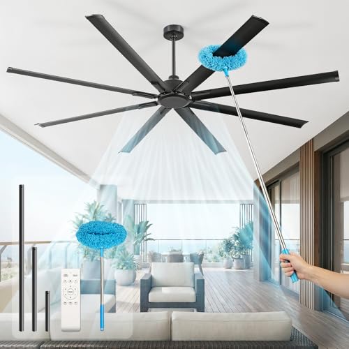 Large Industrial Ceiling Fan No Light with cleaner