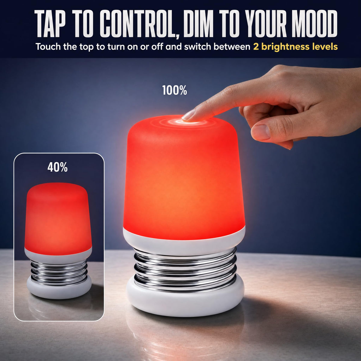 Rechargeable Table Lamp Bulb (Red)