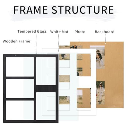4x6 or 5x7 Picture Frames (Rustic Black / 13x16in (1Pack))