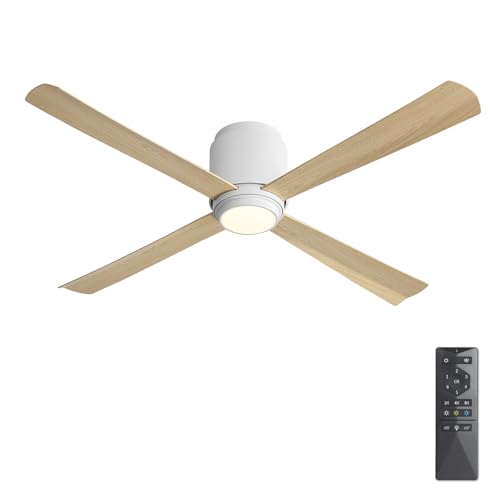 Flush Mount DC Ceiling Fan with Light