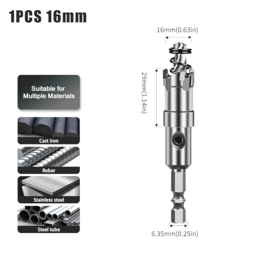 TCT Hole Saw Set Hex Shank Carbide Tipped Metal Cutter