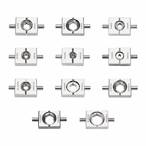 11 Pairs Hydraulic Crimper Dies Set for YQK (12-4/0 AWG DIE)