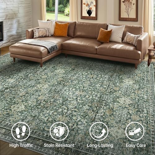 9x12 Area Rugs (Dark Green / 9' x 12' (Rectangular))