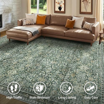 9x12 Area Rugs (Dark Green / 9' x 12' (Rectangular))