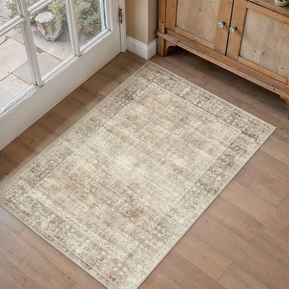 Beige 2x4 Neutral Area Rugs for Entryway Door Mat (Vintage Beigeⅱ / 2' x 4' (Rectangular))