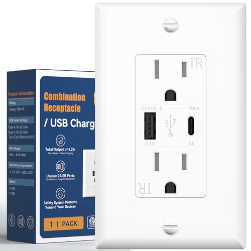 USB Outlet, 2-Port 21W Wall Outlets