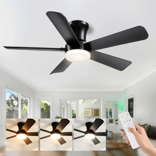 Low Profile Ceiling Fan with Light and Remote