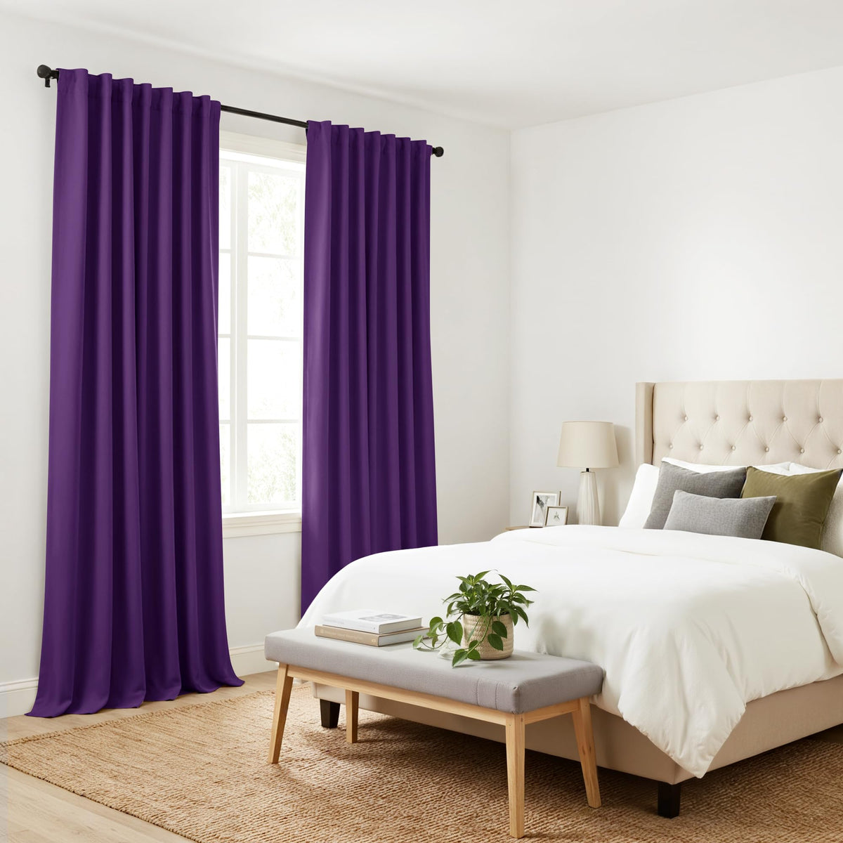Purple Blackout Curtains for Bedroom 2 Panels Set (Purple / 52"W x 96"L (Pack of 2))