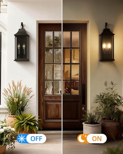 22" Large Outdoor Wall Lights (Black / 22 Inch)