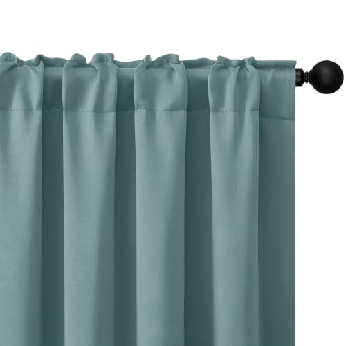 4 Panels Rod Pocket Blackout Window Curtains for Bedroom