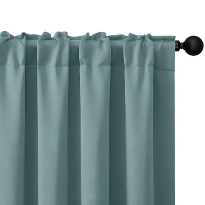 4 Panels Rod Pocket Blackout Window Curtains for Bedroom