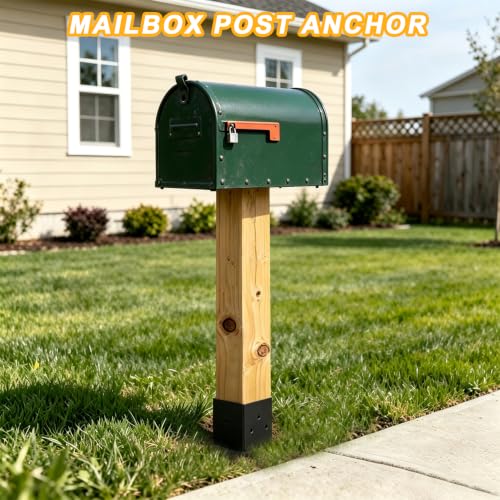 4x4 Fence Post Anchor Ground Spike（Inner Size 3.6"x3.6" Black Powder Coated