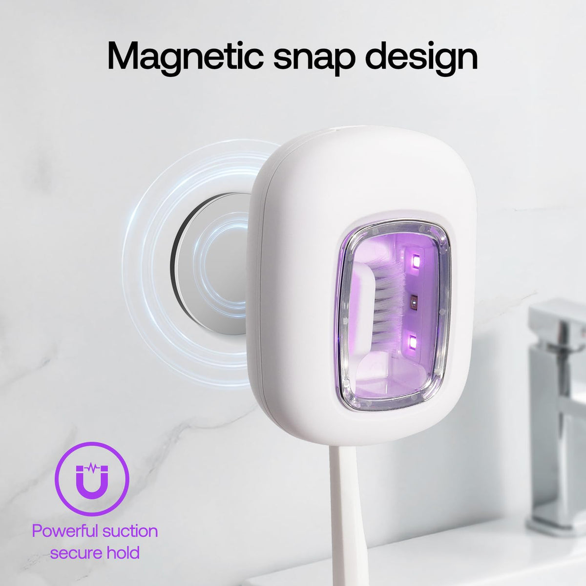 UV Toothbrush Sanitizer Holder (White)