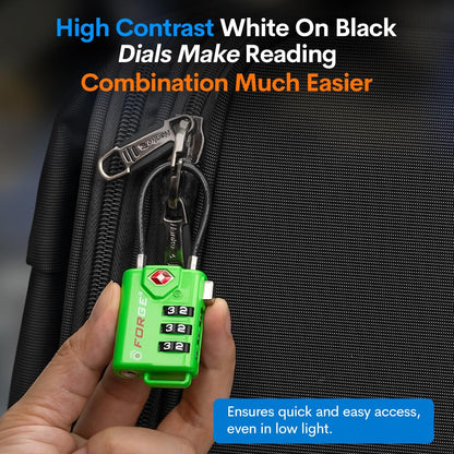 TSA Approved Luggage Locks (Green 4 Pack)