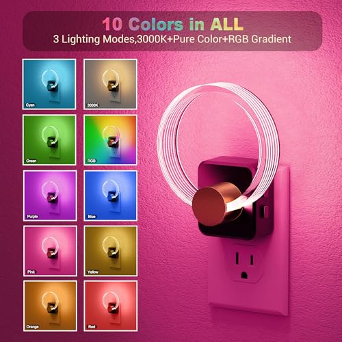 Night Light Flameless Candle Amber Night Lights Plug into Wall